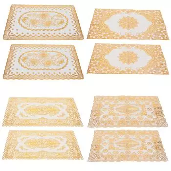 2 шт 30 см x 45 см ПВХ коврик для стола золотые салфетки подставки под чашки кухонное свадебное украшение Style 1