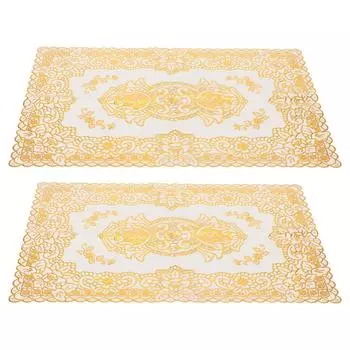2 шт 30 см x 45 см ПВХ коврик для стола золотые салфетки подставки под чашки кухонное свадебное украшение стиль 3