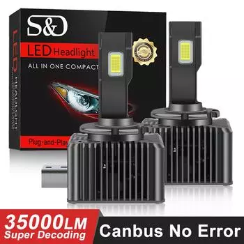 2 шт. 35000Lm D3S светодиодные лампы для фар D1S D2S D4S D8S D1R D2R D3R D4R D8R Turbo светодиодные чипы CSP огни для BMW Benz Volvo лампы D8S