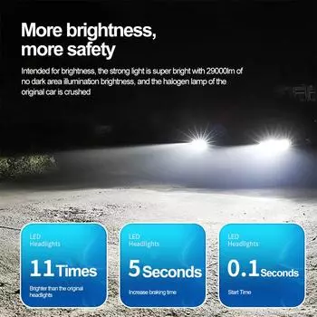 2 шт. 360 турбо светодиодные фары H7 9012 9005 H11 Canbus 80 Вт 6000 К шестигранная светодиодная лампа автомобильная лампа фара 29000 лм для автомобиля