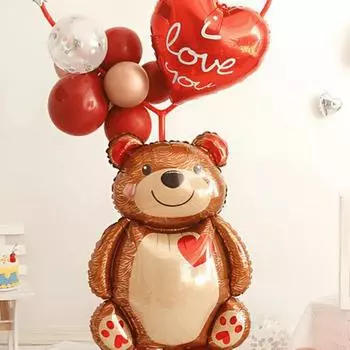 2 шт. 36 дюймов большой милый обнимающий воздушный шар из алюминиевой пленки с изображением медведя любви украшение на День святого Валентина украшение на день рождения воздушный шар 2PCS