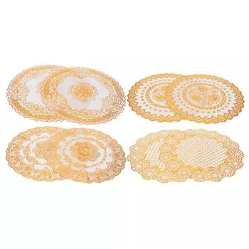 2 шт 38x38 см коврики для стола ПВХ золотые салфетки подставки под чашки для свадебных вечеринок Round 01