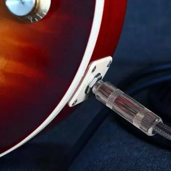 2 шт., 3,0-метра, 9,8 футов, гитарный кабель, прямоугольный, 1/4 дюйма, TS, моно, двойной экранированный, 22AWG, бескислородный чёрный