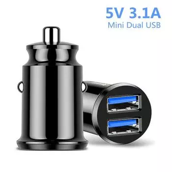 2 шт. 3.1A двойное автомобильное зарядное устройство USB мини-адаптер зарядного устройства для коммутатора GPS DVR камеры планшета автомобильного телефона зарядное устройство для Huawei Xiaomi iPhone