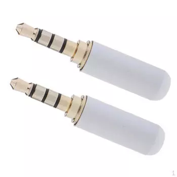 2 шт. 3,5 мм 4-контактный штекерный разъем для наушников, белый