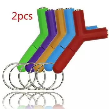 2 ШТ. 3,5 мм на двойной разъем для наушников, кабель-адаптер-разветвитель для наушников, штекер-гнездо, аудиокабели Цвет Случайный