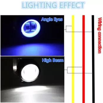 2 шт. 3 дюйма 12 В 24 В 6500 К 40 Вт Водонепроницаемая круглая светодиодная балка с ангельскими глазками CREE для бездорожника, автомобиля, лодки, светодиодный рабочий свет, прожектор