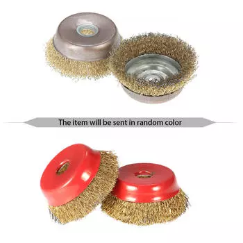 2 шт. 3-дюймовая стальная проволочная чашечная щетка для обжима колеса вращающаяся для угловой шлифовальной машины