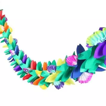 2 шт. 3 м длинная гирлянда из тканевых цветов тропическая разноцветная бумажная цветочная гирлянда баннер для гавайского луау летний тропический день рождения свадьба вечеринка декор разноцветный