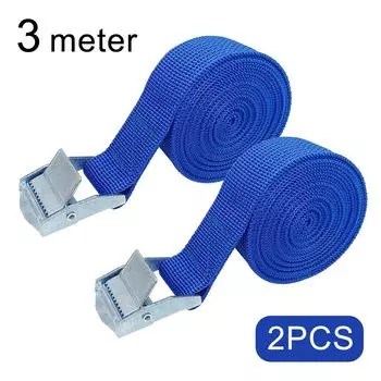 2 шт., 3 метра, привязной ремень с пряжкой, грузовые ремни для автомобиля, грузовика, мотоцикла, велосипеда, буксировочная веревка, ремень для авто, сумка для багажа, фиксированный ремень