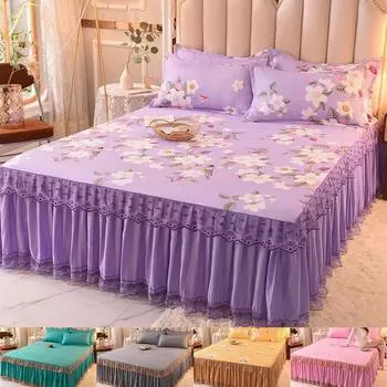 2 шт./3 шт. кружевная юбка-кровать, роскошное покрывало принцессы для девочек, простыни на наматраснике, кружевной матрас, пылезащитный чехол, 1/2 наволочки 120x200cm +1 Pillowcase