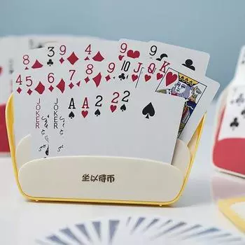 2 шт. 3 слоя держатель для покерных карт маленькие ручки дети пожилые артрит Hands-Free бумага 2pcs жёлтый/белый