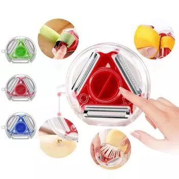 2 шт. 3-в-1 Magic Trio Peeler Set Slicer Shredder Peeler Julienne Cutter Multi Peel Blade Zesters Terter Kitchen Tool Accessories 2pcs красный