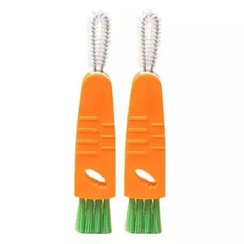 2 шт. 3-в-1 многофункциональная щетка для чистки крышек чашек в форме моркови Портативный очиститель крышек бутылок с жесткой щетиной