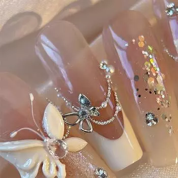 2 шт. 3D бабочка аксессуары для ногтей циркон сверкающий бриллиант мини украшение для ногтей украшение для ногтей бабочка дрель 2pcs