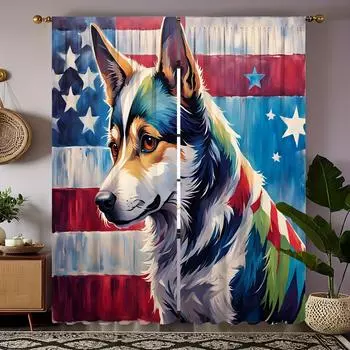 2 шт. 3D крутые животные милые кошки король собаки белка птицы и киты шторы кармашек для гостиной спальни декор окна (W50cmxH130cm)x2&Rod Pocket