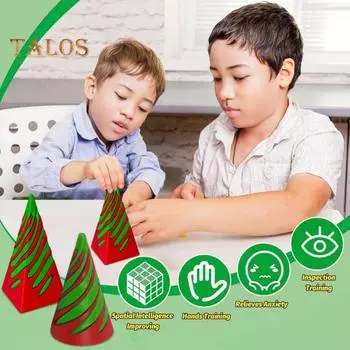 2 шт. 3D-печатная спиральная конусная игрушка, невозможная пирамида, сквозная скульптура, вихревая нить, иллюзия, снятие стресса, для детей и взрослых, мини-спиральная конусная игрушка-фиджет зелёный