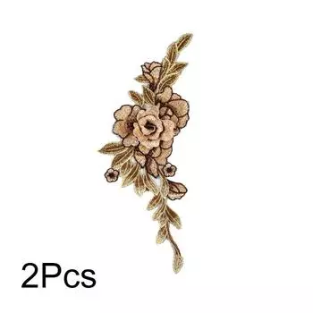 2 шт. 3D пион швейные аксессуары для одежды своими руками тканевые наклейки кружевные нашивки модное платье вышитые цветочные аппликации