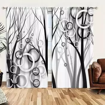 2 шт. 3D стереоскопические абстрактные коллажные напечатанные шторы - набор из 2 панелей для детского домашнего декора в гостиной, спальне 52.5cmX116cm X 2pcs