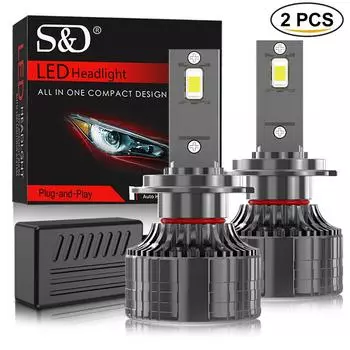 2 шт., 40000LM, 150 Вт, H1, H4, H7, светодиодные лампы Canbus H8, H11, 9005, HB3, 9006, HB4, 9012, Hir2, турбо-светодиодные лампы для фар, 6000K, белые, автоматические, с двойной медной трубкой, налобный фонарь H1
