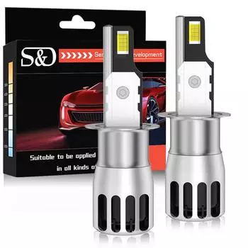 2 шт. 40000LM H1 светодиодные лампы для фар Canbus H3 Mini CSP с медной трубкой дальнего и ближнего света для автомобиля противотуманные фары автомобильные 12 В 6000 К H3