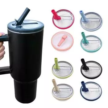 2 шт. 40 унций крышка для стакана с трубочкой с 2 трубочками герметичные многоразовые сменные крышки без запаха пылезащитная крышка для стакана Stanley D