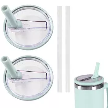 2 шт., 40 унций, сменная соломенная крышка для стакана, герметичные, устойчивые к разливу крышки, многоразовая крышка без бисфенола А для чашки 2pcs чёрный