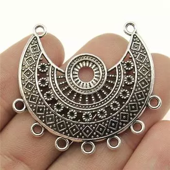 2 шт. 43x41 мм Шарм-Соединитель Серьги-Соединители Подвески Для Изготовления Ювелирных Изделий Ожерелье из Античного Серебра B13625 античный серебряного