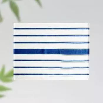 2 шт. 45x68 см, окрашенная пряжей полосатая салфетка, элегантный утолщенный коврик для чашки, винтажная ретро салфетка для вина, ресторан синий