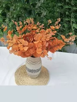 2 шт. 46 см искусственные цветы поддельные серебряные листья эвкалипта ветки искусственные листья эвкалипта для домашней вечеринки, свадьбы, украшения балкона розовый