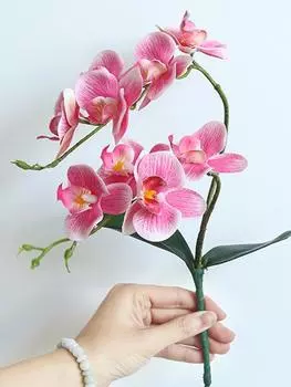 2 шт., 46 см, искусственный цветок фаленопсиса, настоящее прикосновение, латексная бабочка, орхидея, цветы для дома, украшение свадебного стола детские розовый