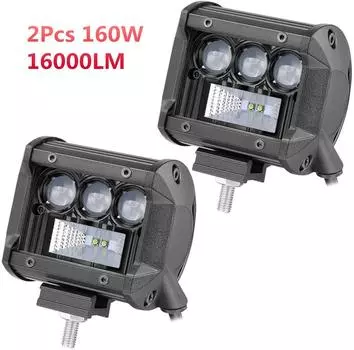 2 шт. 4 160 Вт 16000 лм CREE светодиодная световая балка Четырехрядная Точечный Заливной луч Кубики Рабочий свет