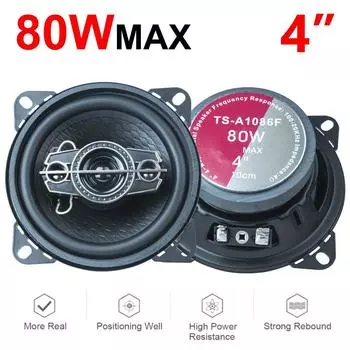 2 шт 4 дюйма 160 Вт (2*80 Вт) 4-полосный автомобильный коаксиальный динамик HiFi для автомобильной двери, автоаудио, музыка, стерео, широкополосные динамики 2 PCS чёрный