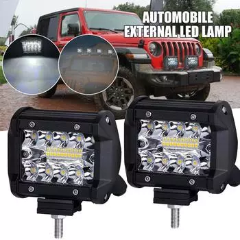 2 шт. 4-дюймовый 60-ваттный автомобильный светодиодный фонарь для мотоцикла, модернизированный прожектор для мотоцикла, 4WD, 12 В, 24 В, тринокулярный, качественный рабочий свет, 2024, новые автозапчасти