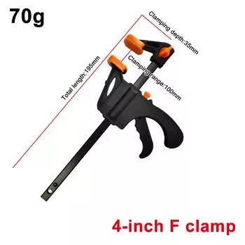 2 шт. 4-дюймовый F-образный зажим для деревообработки, нейлоновый быстрый зажим для деревообработки, зажим для деревянной доски, металлический крепежный зажим для инструмента