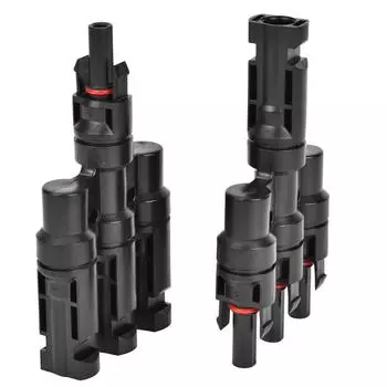 2 шт. 4-канальный адаптер для солнечного кабеля 1-3 T-образный разъем для подключения солнечной панели