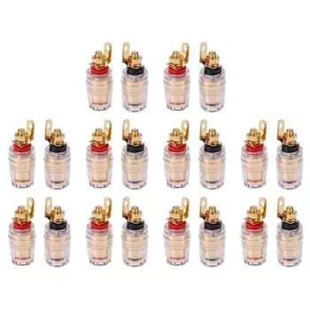 2 шт. 4 мм позолоченные клеммы для подключения усилителя и динамика, латунная клемма