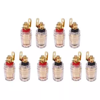 2 шт. 4 мм позолоченные клеммы для подключения усилителя и динамика, латунная клемма