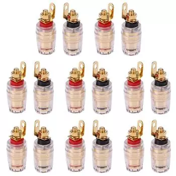 2 шт. 4 мм позолоченные клеммы для подключения усилителя и динамика, латунная клемма