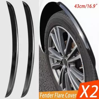 2 шт./4 шт. колеса автомобиля, арка для бровей, расширители крыльев, накладка, брызговики, защитные полосы для губ, брызговики, универсальные автомобильные аксессуары, черные 32cmX2 чёрный