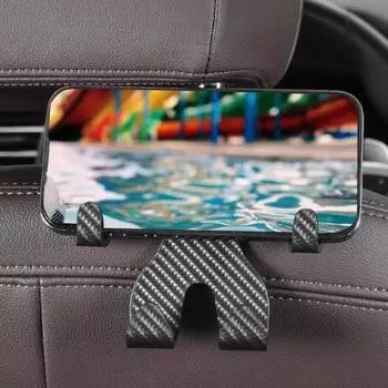 2 шт./4 шт. крючки для автомобильных сидений, аккуратное и организованное решение для автоматического хранения, углеродное волокно, крючки для подголовника автокресла, вешалки 2pcs чёрный