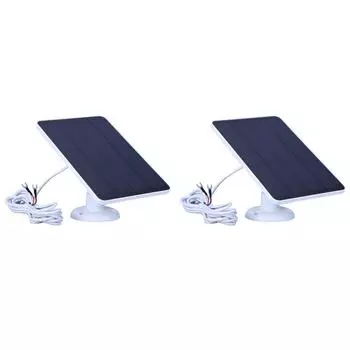 2 шт. 4 Вт 5 В солнечное зарядное устройство для аккумулятора водонепроницаемое для Ring Video Doorbell 4 (белый)