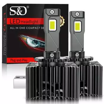 2 шт. 50000LM D3S светодиодные фары Canbus D1S D2S D4S D5S D8S D1R D2R D2C D3R D4R Turbo LED CSP 6000K белые автоматические фары Plug&Play D1S/D1R