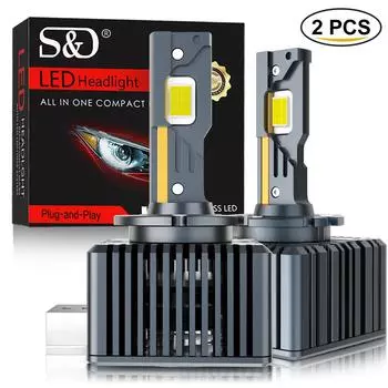 2 шт. 50000LM D3S светодиодные фары Canbus D1S D2S D4S D1R D2R D3R D4R 100 Вт Turbo LED 5070 CSP чип 6000K белый 12 В 24 В D1S/D1R белый