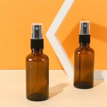 2 шт., 50 мл, пустой янтарный мелкий туман, маленькие стеклянные распылители, набор для эфирных масел, парфюмерных чистящих растворов 50ml&glass
