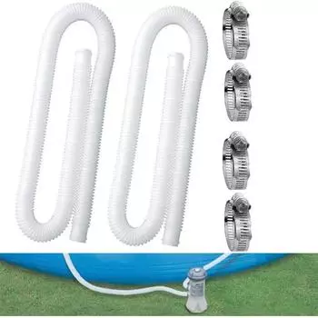 2 ШТ. 59 Шланг-аксессуар для насоса надземного бассейна для Intex 1,25 32 мм с 4 хомутами