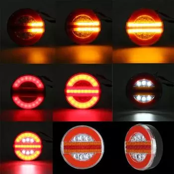 2 шт. 5,3-дюймовых динамических светодиодных фонаря для автомобилей, автобусов, фургонов, караванов с функцией указателя поворота, заднего хода и стоп-сигнала