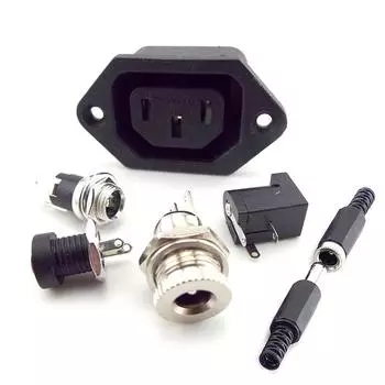 2 шт. 5,5*2,1 мм разъем питания постоянного тока, электрический разъем для монтажа на панель печатной платы, резьбовой металлический разъем для зарядки type 4