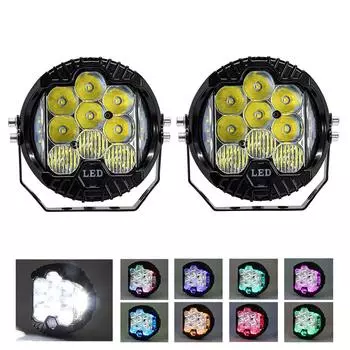 2 шт. 5-дюймовые светодиодные фары дальнего света 150 Вт 15000 лм рабочие фонари точечные комбинированные противотуманные фары для бездорожья чёрный