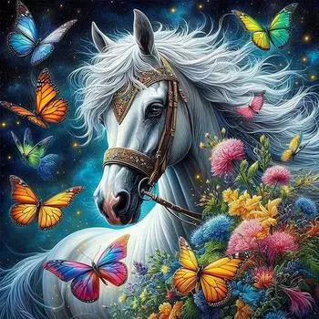 2 шт. 5D DIY Полная квадратная дрель Алмазная картина Лошади Домашний декор Ремесло 40x40 см #